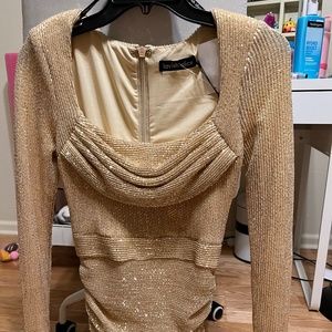 Lavish Alice size 2 gold dress